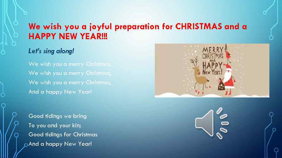 We wish you a joyful preparation for CHRISTMAS and a HAPPY NEW YEAR!!! Let’s