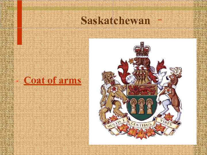 Saskatchewan • Coat of arms 