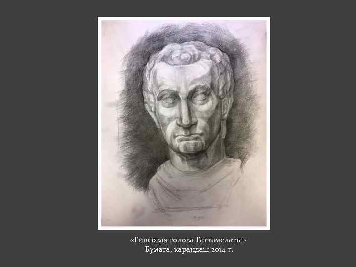  «Гипсовая голова Гаттамелаты» Бумага, карандаш 2014 г. 