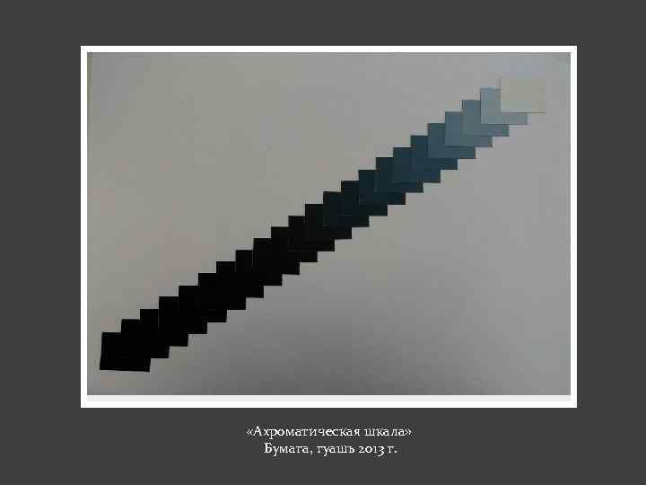  «Ахроматическая шкала» Бумага, гуашь 2013 г. 