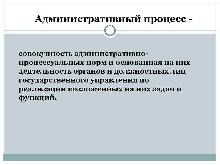 Административный процесс совокупность административно процессуальных норм и основанная на них деятельность органов и должностных