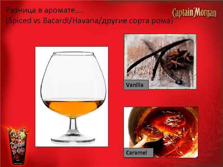 Разница в аромате…. (Spiced vs Bacardi/Havana/другие сорта рома) Vanilla Caramel 