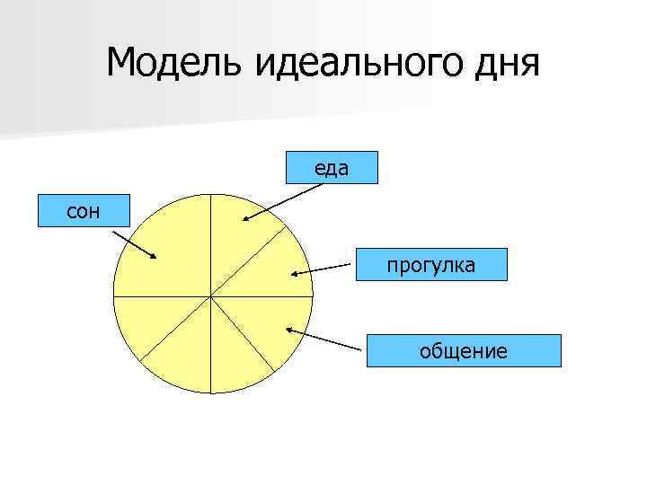 Модель идеального дня еда сон прогулка общение 