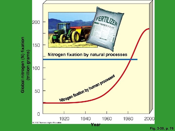 Global nitrogen (N) fixation (trillion grams) Nitrogen fixation by natural processes Year Fig. 3