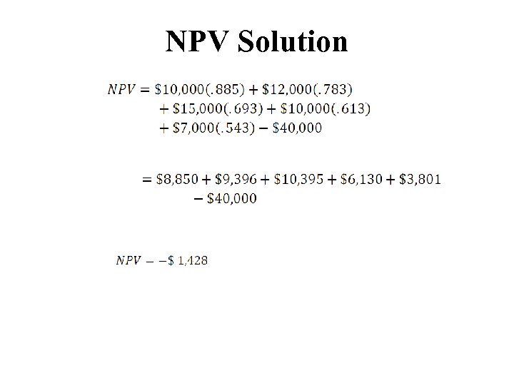NPV Solution 