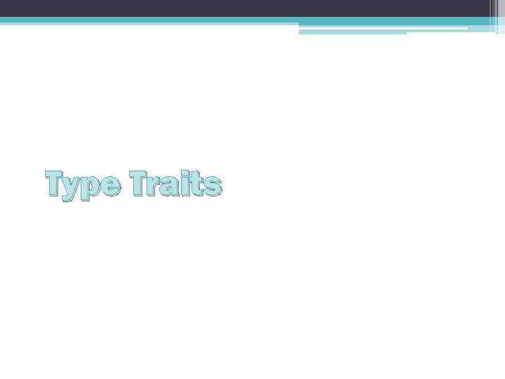 Type Traits 