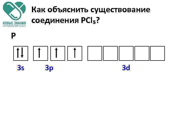 Как объяснить существование соединения РCl₅? P 3 s 3 p 3 d 