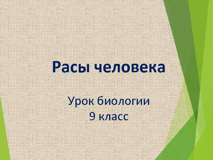 Расы человека Урок биологии 9 класс 