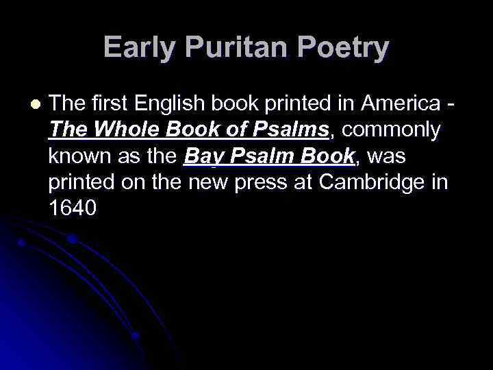 Early Puritan Poetry l The first English book printed in America - The Whole