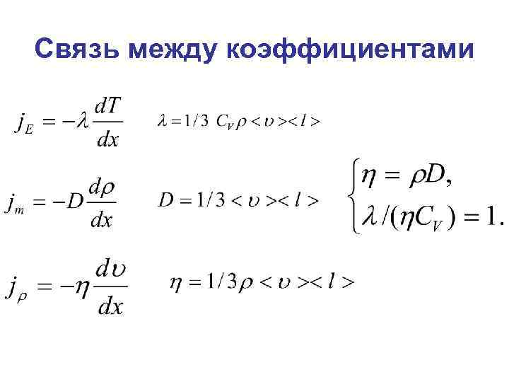 Связь между коэффициентами 