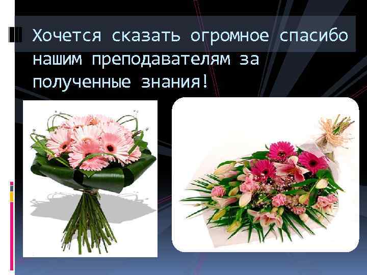 Хочется сказать огромное спасибо нашим преподавателям за полученные знания! 