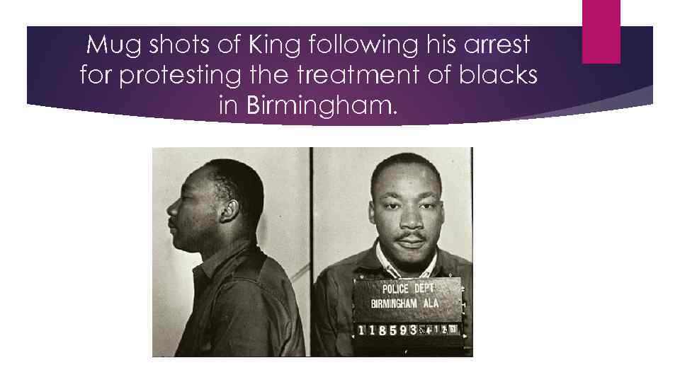 Mug shots of King following his arrest for protesting the treatment of blacks in