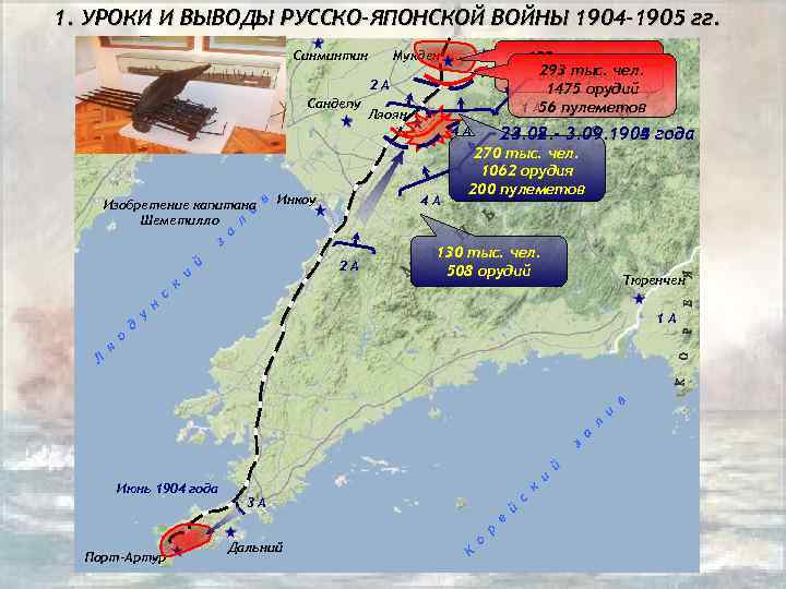 1. УРОКИ И ВЫВОДЫ РУССКО-ЯПОНСКОЙ ВОЙНЫ 1904 -1905 гг. Синминтин Фушун тыс. чел. 152