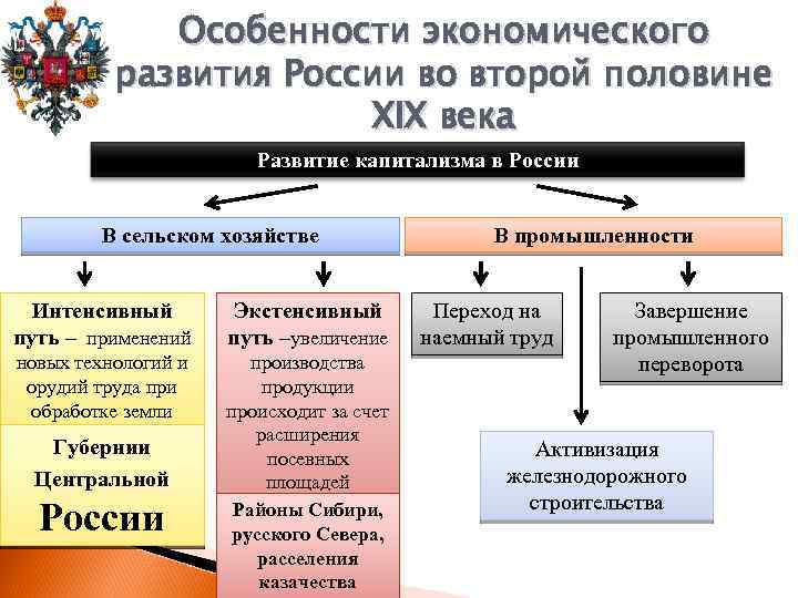 Особенности экономического развития России во второй половине XIX века Развитие капитализма в России В