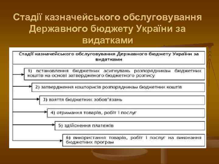 Стадії казначейського обслуговування Державного бюджету України за видатками 