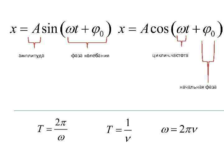 Амплитуда фаза начальная фаза колебаний