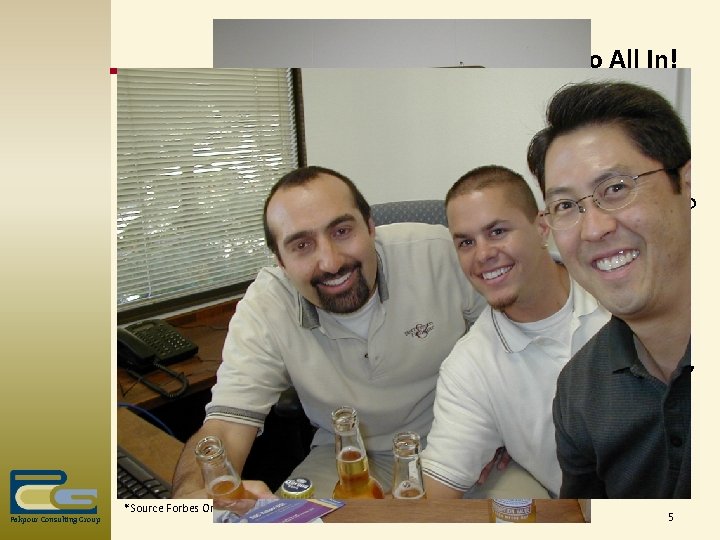 Go All In! Percentages of Marriages that end in divorce? 50% Percentage of Businesses