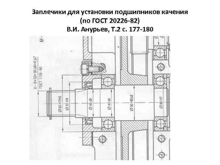 Заплечики для установки подшипников качения (по ГОСТ 20226 -82) В. И. Анурьев, Т. 2