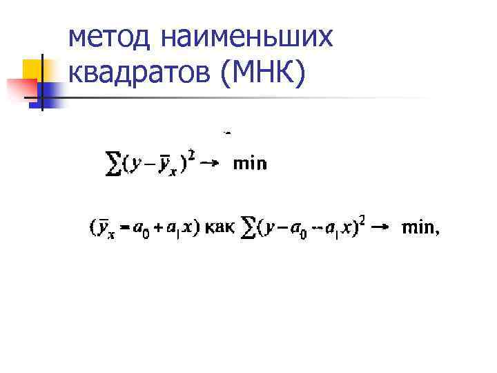метод наименьших квадратов (МНК) 