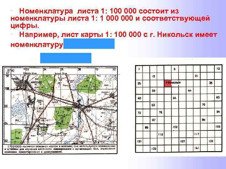 Основу номенклатуры топографических карт составляет карта масштаба