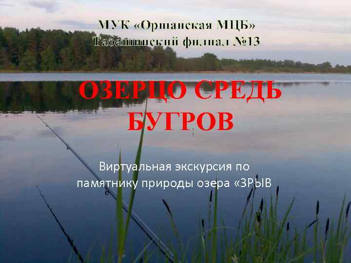 МУК «Оршанская МЦБ» Табашинский филиал № 13 ОЗЕРЦО СРЕДЬ БУГРОВ Виртуальная экскурсия по памятнику