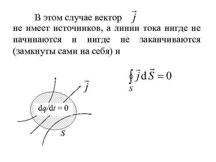 В этом случае вектор не имеет источников, а линии тока нигде не начинаются и