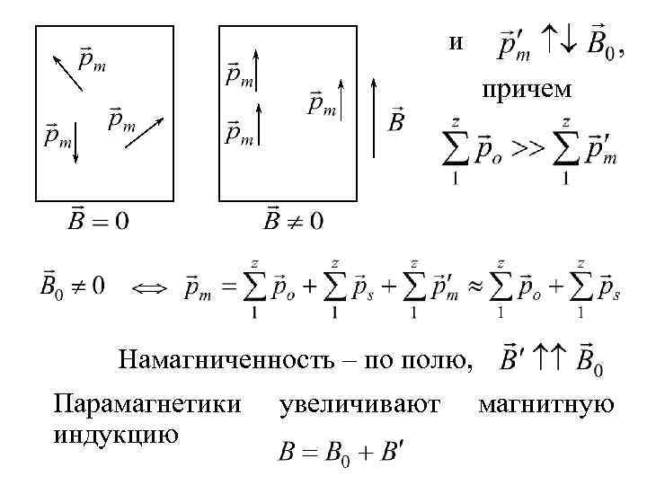 и причем Намагниченность – по полю, Парамагнетики индукцию увеличивают магнитную 