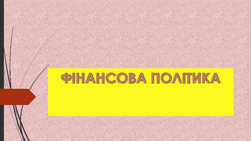 ФІНАНСОВА ПОЛІТИКА 