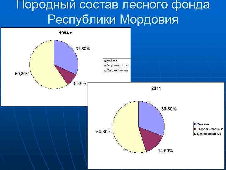 Породный состав лесного фонда Республики Мордовия 