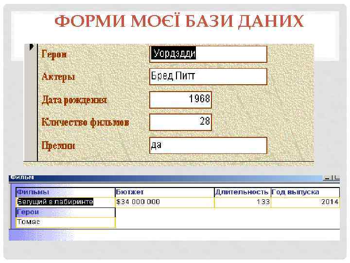 ФОРМИ МОЄЇ БАЗИ ДАНИХ 