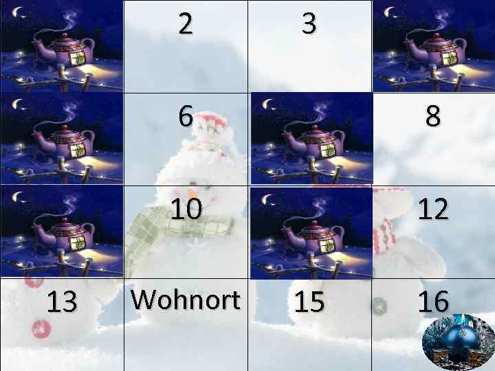 Name 2 3 Sprachen Beruf 6 Alter 8 Land 10 Hobby 12 13 Wohnort