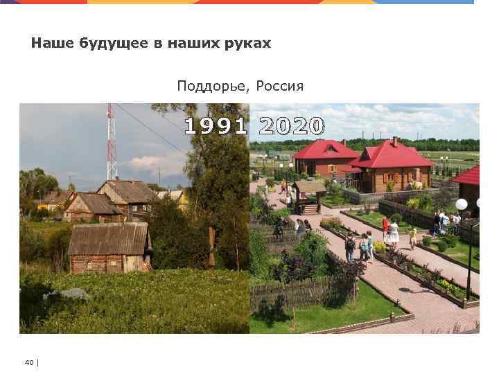 Наше будущее в наших руках Поддорье, Россия 1991 2020 40 | 