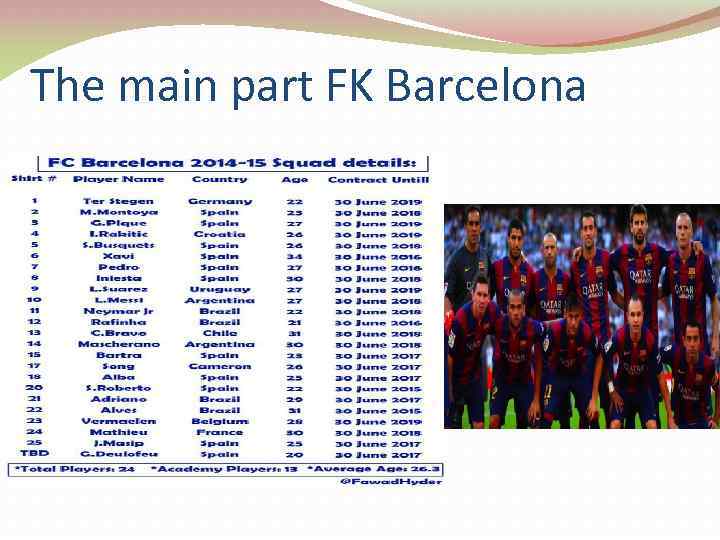 The main part FK Barcelona 