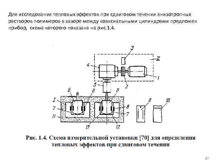 Для исследования тепловых эффектов при сдвиговом течении анизотропных растворов полимеров в зазоре между коаксиальными