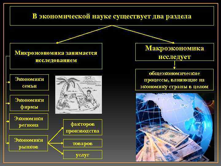 В экономической науке существует два раздела Микроэкономика занимается исследованием общеэкономические процессы, влияющие на экономику