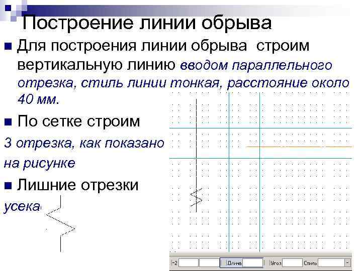 Какая линия используется для изображения линий обрыва