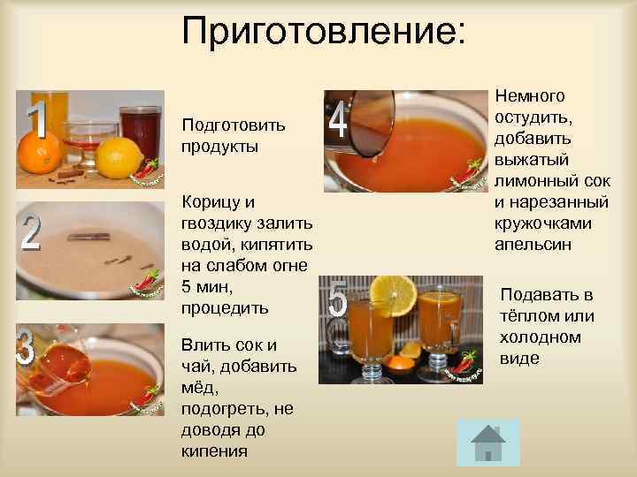 Приготовление: Подготовить продукты Корицу и гвоздику залить водой, кипятить на слабом огне 5 мин,