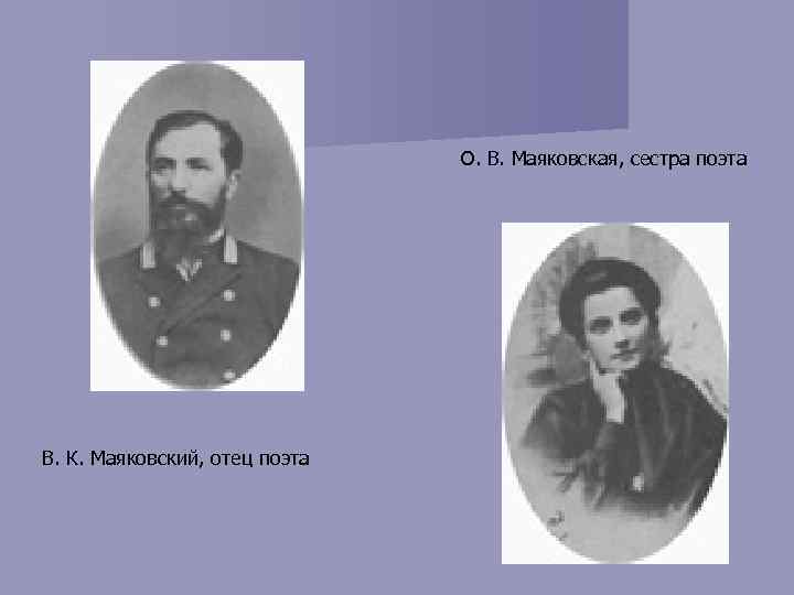 О. В. Маяковская, сестра поэта В. К. Маяковский, отец поэта 
