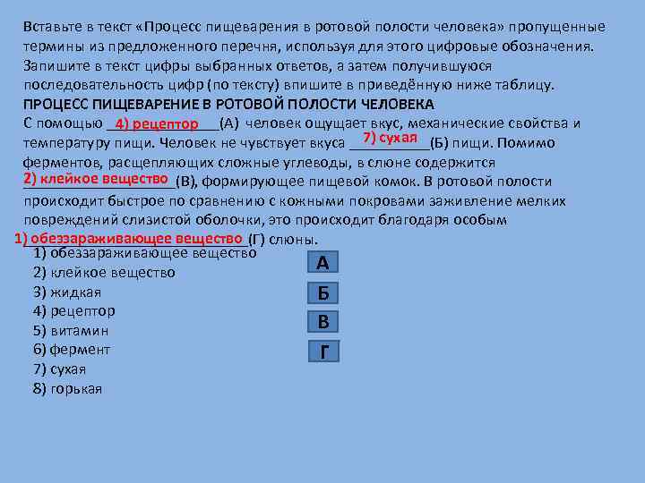 Вставьте пропущенные термины из предложенного перечня