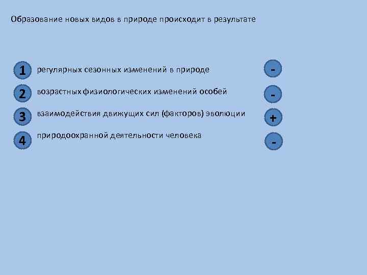 Образование новых видов в природе происходит в результате 1 регулярных сезонных изменений в природе