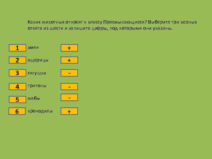 Выберите 3 верных ответа из шести