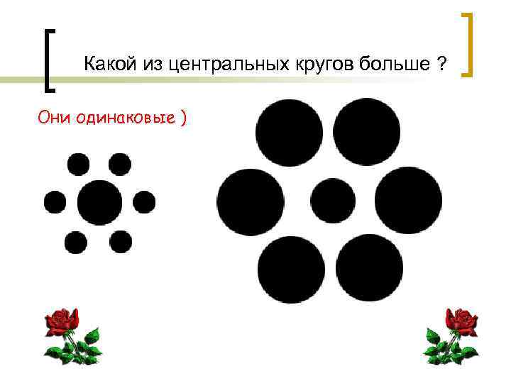 Какой из центральных кругов больше ? Они одинаковые ) 