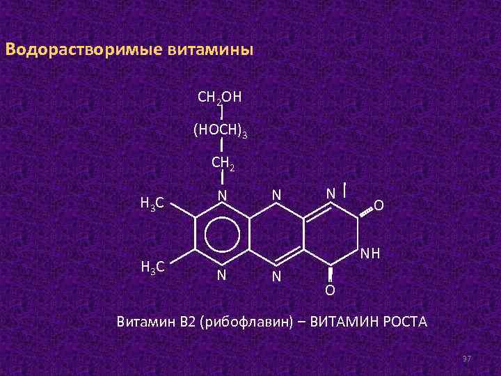 Водорастворимые витамины СН 2 ОН (НОСН)3 СН 2 Н 3 С N N N