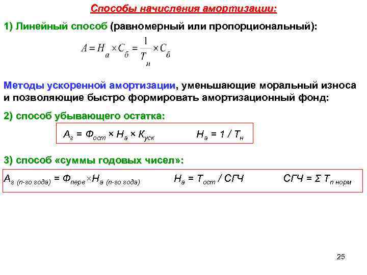 Схема ускоренной амортизации в отличие от простой