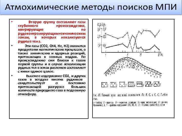  • • • Вторую группу составляют газы глубинного происхождения, мигрирующие по рудоконтролирующим тектоническим