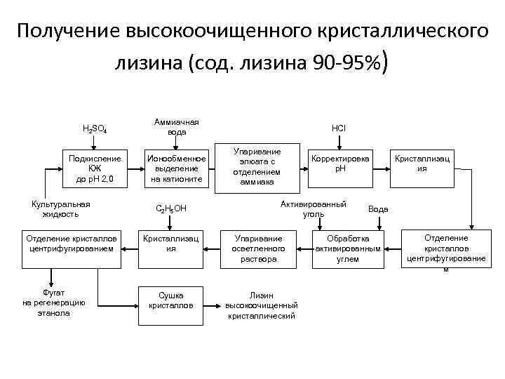 Технологическая схема производства лизина