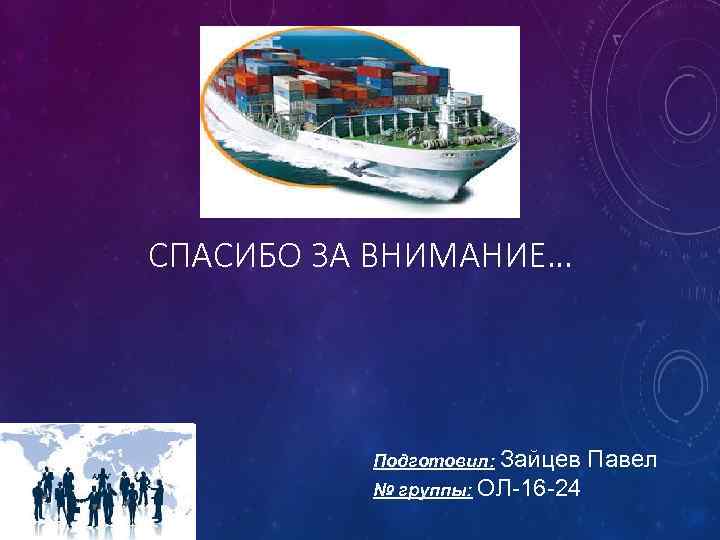 СПАСИБО ЗА ВНИМАНИЕ… Подготовил: Зайцев № группы: ОЛ-16 -24 Павел 