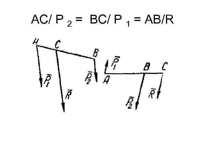 АС/ Р 2 = ВС/ P 1 = АВ/R 