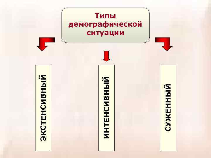 СУЖЕННЫЙ ИНТЕНСИВНЫЙ ЭКСТЕНСИВНЫЙ Типы демографической ситуации 
