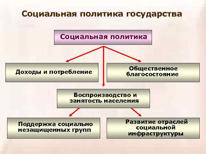 Социальная политика государства Социальная политика Доходы и потребление Общественное благосостояние Воспроизводство и занятость населения